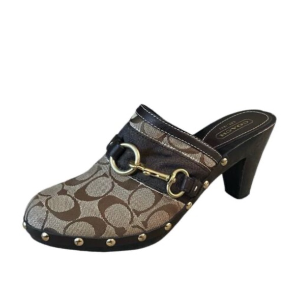 Coach Sutton‎ Womens Brown Clogs Size 10 Mules - Picture 1 of 9